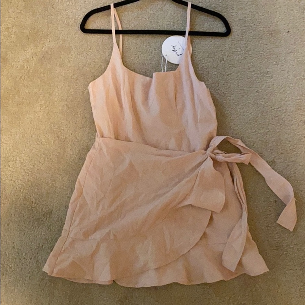 Blush pink wrap dress